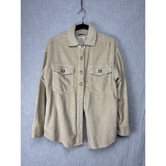 Faherty Corduroy Shirt Jacket Womens S Tan Spruce Peak Outdoor Chore Shacket Top - Picture 1 of 8